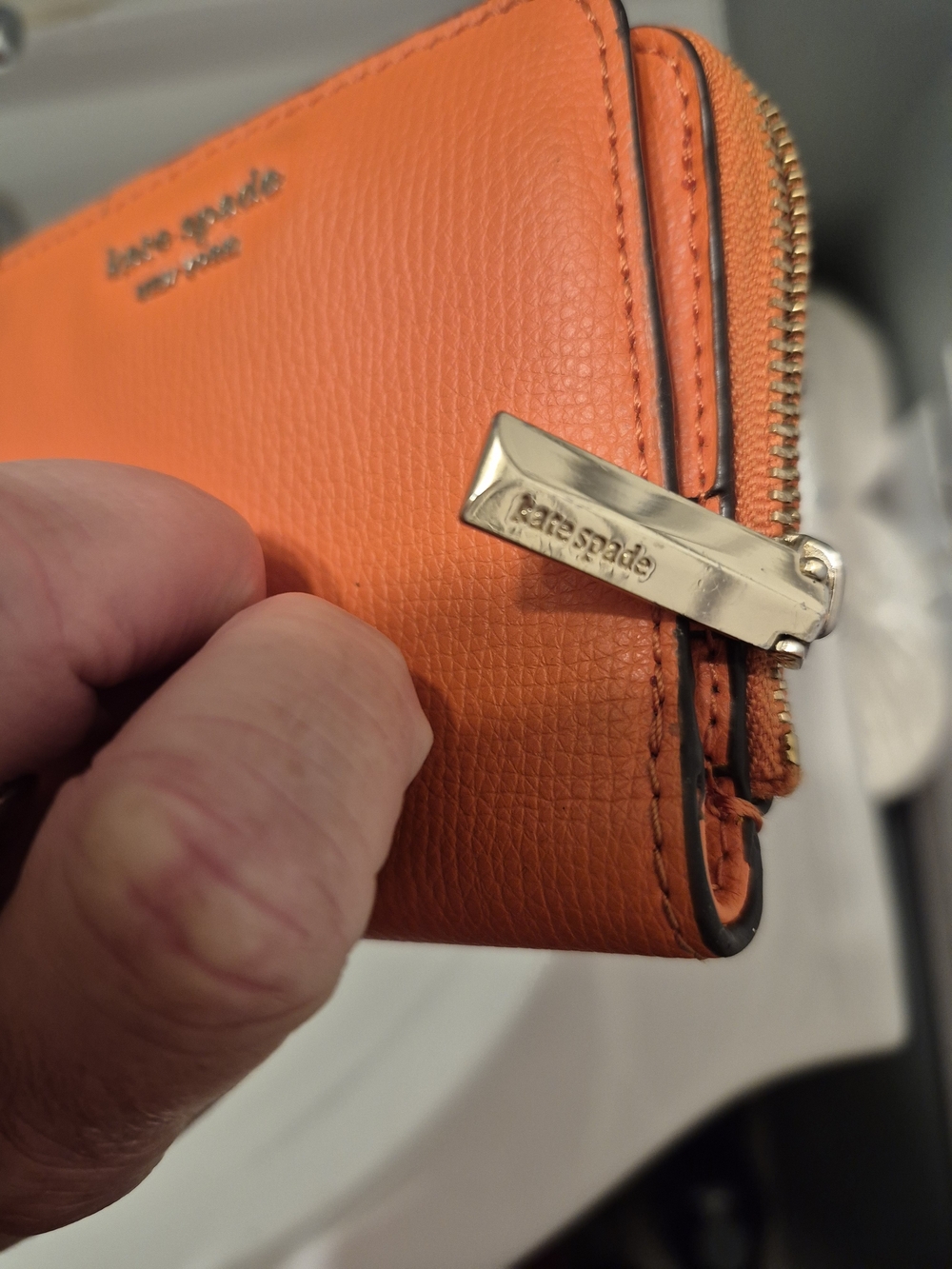 Kate Spade Orange Zip Around Wallet - Picture 6 of 6